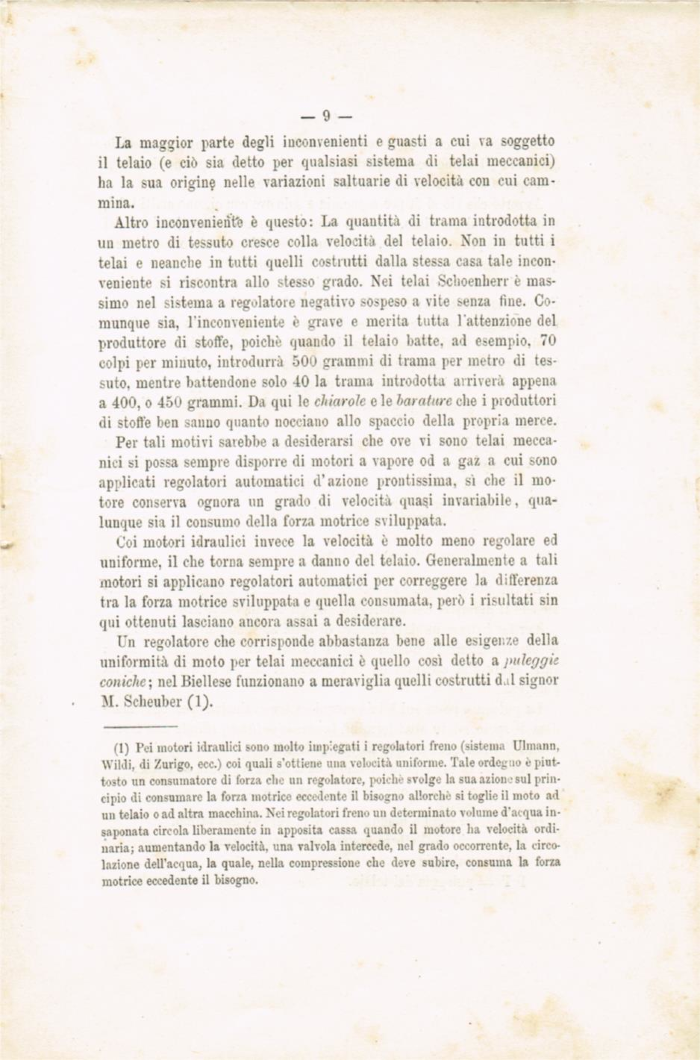 Il telaio meccanico Schoenherr a licci per tessuti in lana