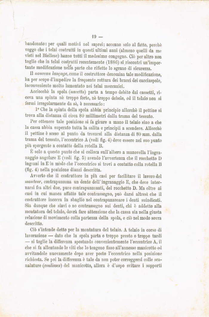 Il telaio meccanico Schoenherr a licci per tessuti in lana
