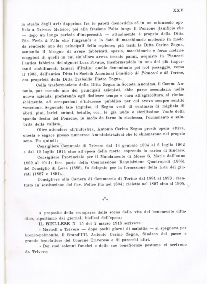 Il Biellese ed il suo sviluppo industriale: Trivero, Valli del Ponzone, del Sessera con zona limitrofa