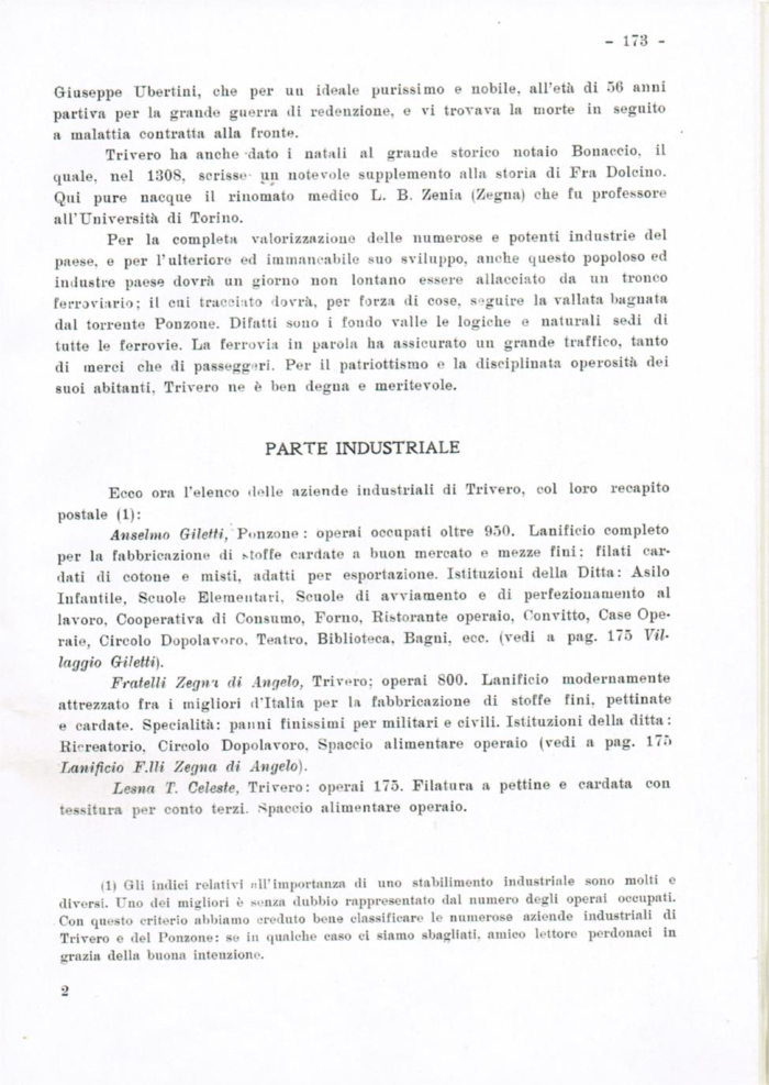 Il Biellese ed il suo sviluppo industriale: Trivero, Valli del Ponzone, del Sessera con zona limitrofa