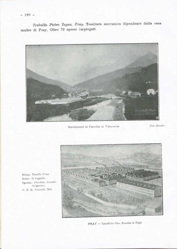 Il Biellese ed il suo sviluppo industriale: Trivero, Valli del Ponzone, del Sessera con zona limitrofa
