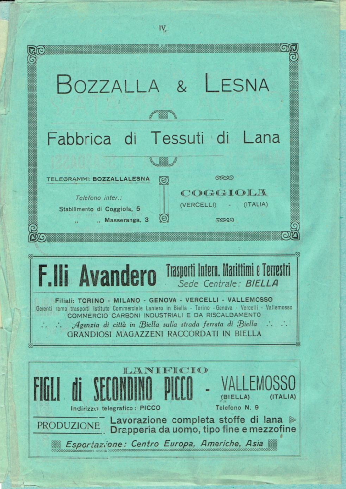 Il Biellese ed il suo sviluppo industriale: Trivero, Valli del Ponzone, del Sessera con zona limitrofa