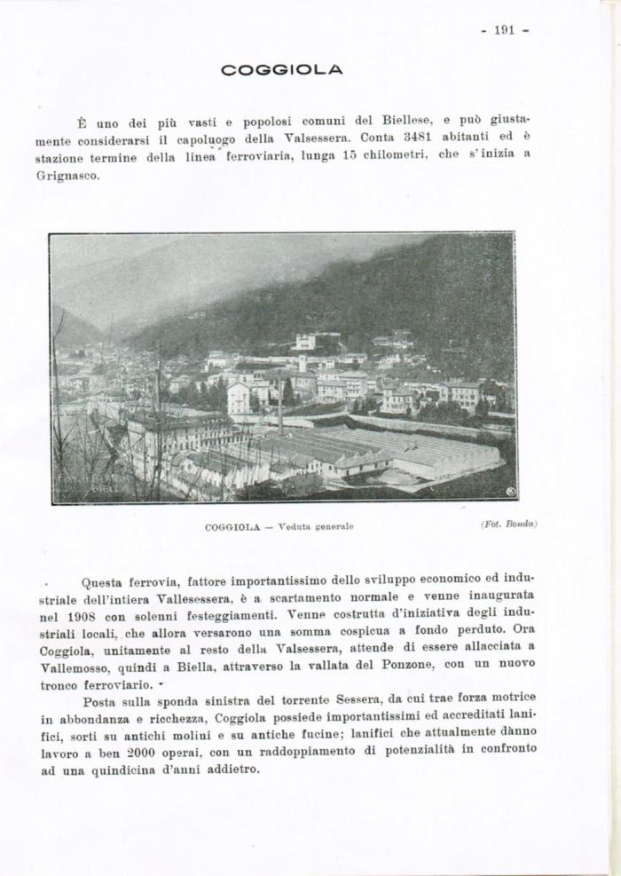 Il Biellese ed il suo sviluppo industriale: Trivero, Valli del Ponzone, del Sessera con zona limitrofa