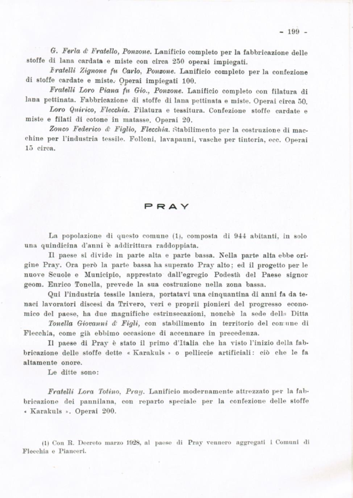 Il Biellese ed il suo sviluppo industriale: Trivero, Valli del Ponzone, del Sessera con zona limitrofa