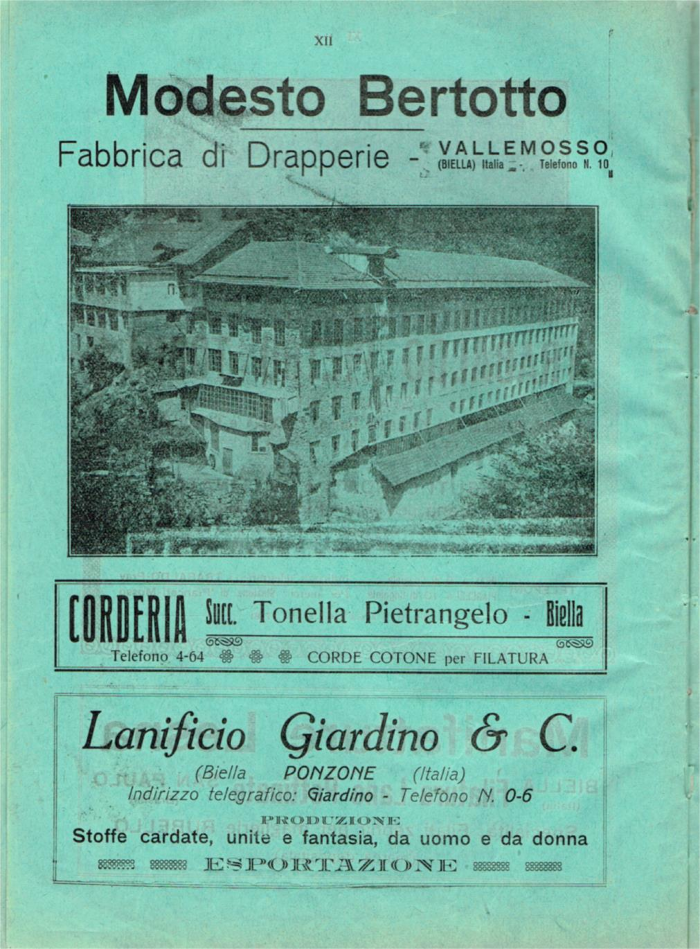 Il Biellese ed il suo sviluppo industriale: Trivero, Valli del Ponzone, del Sessera con zona limitrofa