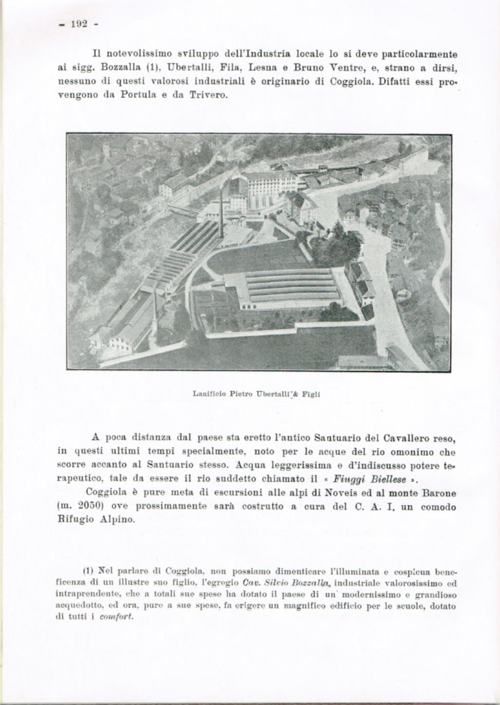 Il Biellese ed il suo sviluppo industriale: Trivero, Valli del Ponzone, del Sessera con zona limitrofa