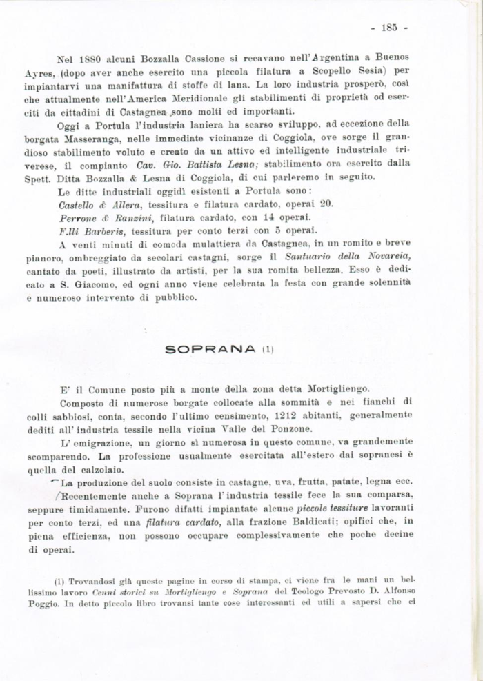 Il Biellese ed il suo sviluppo industriale: Trivero, Valli del Ponzone, del Sessera con zona limitrofa
