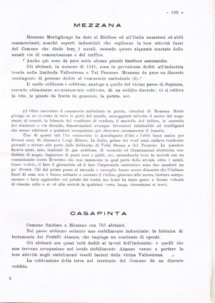 Il Biellese ed il suo sviluppo industriale: Trivero, Valli del Ponzone, del Sessera con zona limitrofa