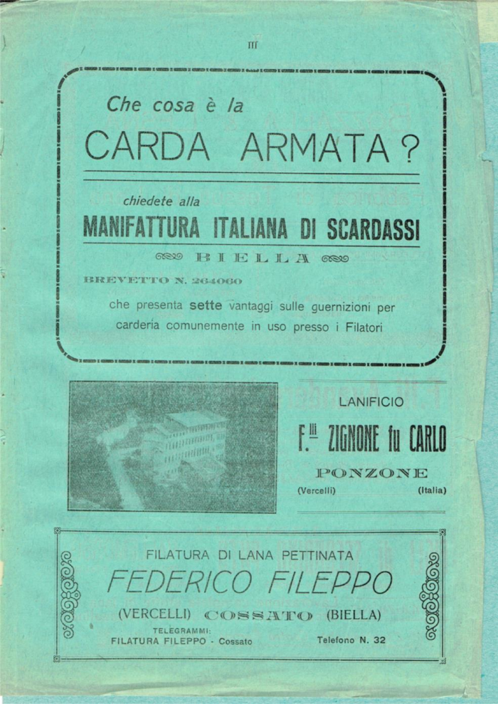 Il Biellese ed il suo sviluppo industriale: Trivero, Valli del Ponzone, del Sessera con zona limitrofa