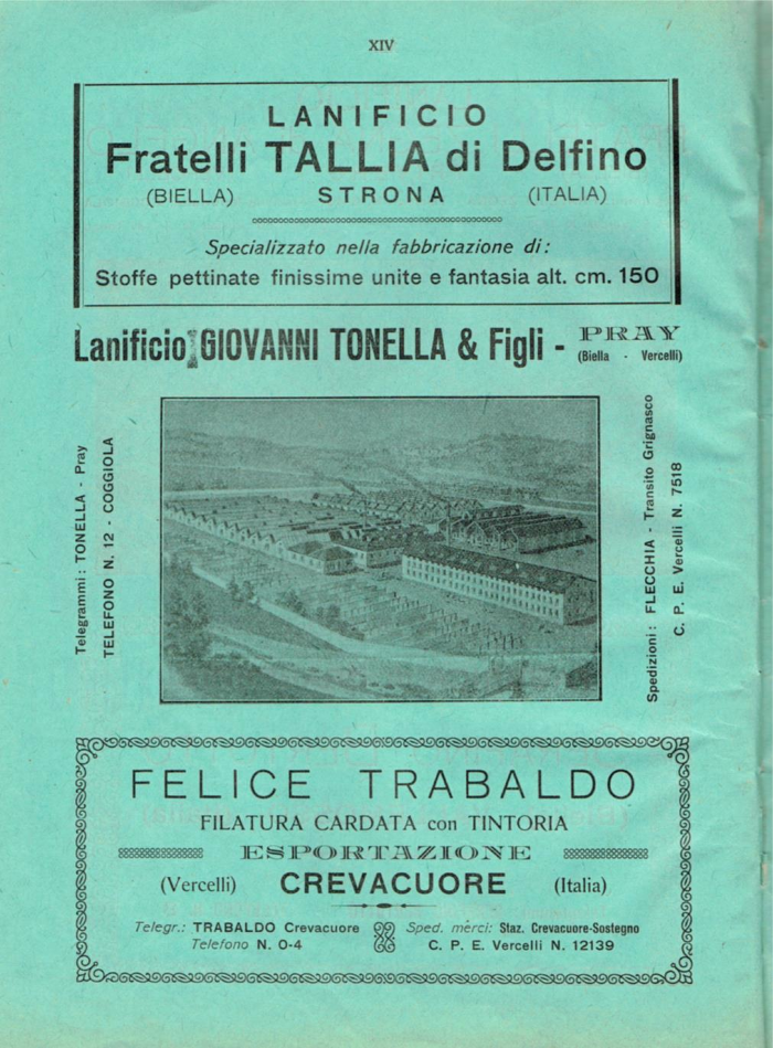 Il Biellese ed il suo sviluppo industriale: Trivero, Valli del Ponzone, del Sessera con zona limitrofa