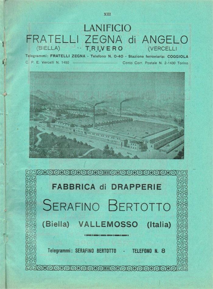 Il Biellese ed il suo sviluppo industriale: Trivero, Valli del Ponzone, del Sessera con zona limitrofa