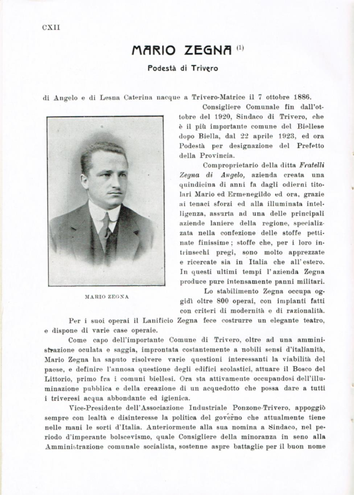 Il Biellese ed il suo sviluppo industriale: Trivero, Valli del Ponzone, del Sessera con zona limitrofa