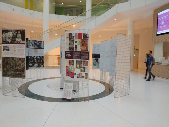 Allestimento mostra "Bambini in fabbrica: i bocia di Einaudi e Gobetti" presso il Campus Luigi Einaudi, 31 maggio-8 giugno 2018