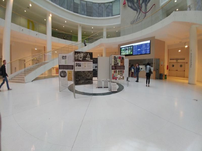 Allestimento mostra "Bambini in fabbrica: i bocia di Einaudi e Gobetti" presso il Campus Luigi Einaudi, 31 maggio-8 giugno 2018