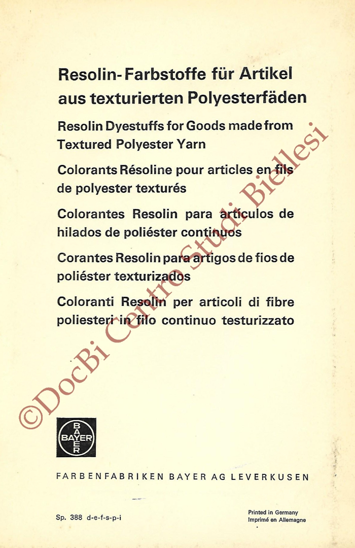 Resolin-Farbstoffe für Artikel aus texturierten Polyesterfädern
