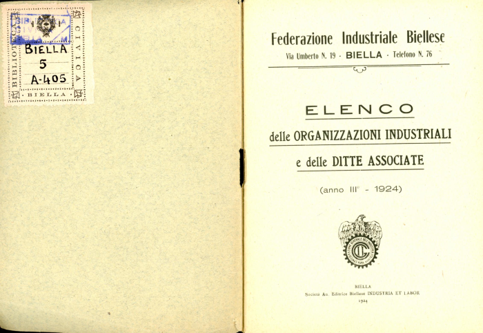 Elenco delle organizzazioni industriali e delle ditte associate (anno III° - 1924)