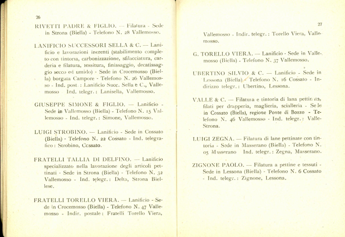 Elenco delle organizzazioni industriali e delle ditte associate (anno III° - 1924)