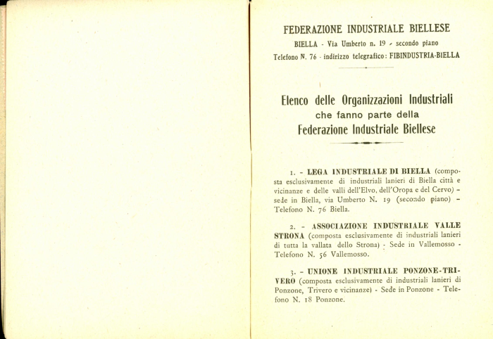 Elenco delle organizzazioni industriali e delle ditte associate (anno III° - 1924)