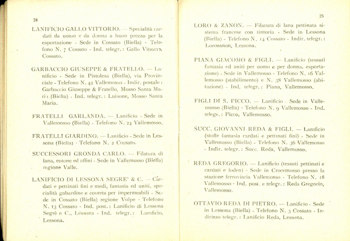Elenco delle organizzazioni industriali e delle ditte associate (anno III° - 1924)