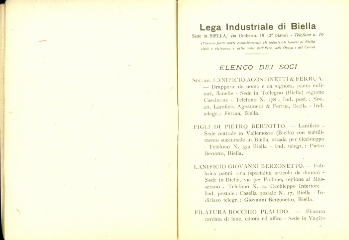 Elenco delle organizzazioni industriali e delle ditte associate (anno III° - 1924)