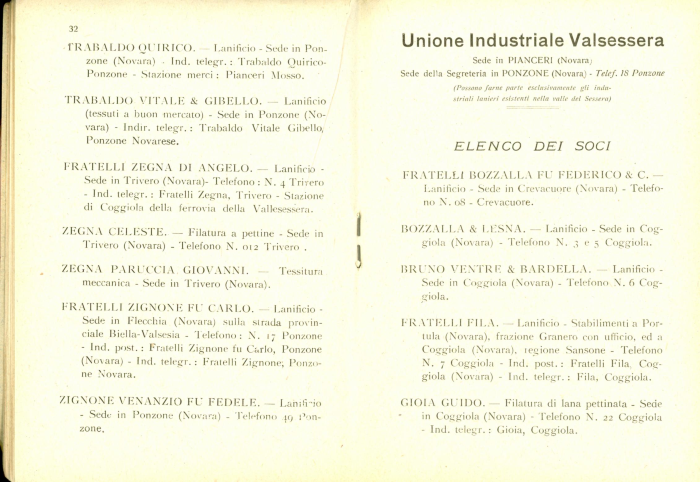 Elenco delle organizzazioni industriali e delle ditte associate (anno III° - 1924)