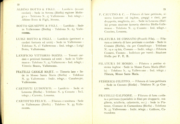 Elenco delle organizzazioni industriali e delle ditte associate (anno III° - 1924)