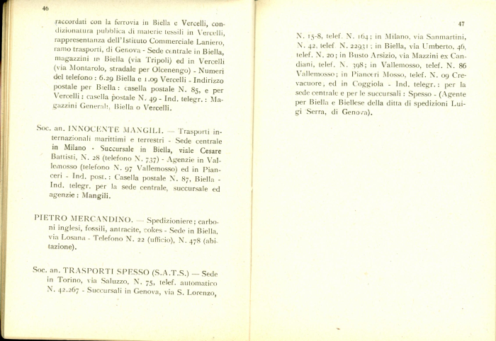 Elenco delle organizzazioni industriali e delle ditte associate (anno III° - 1924)