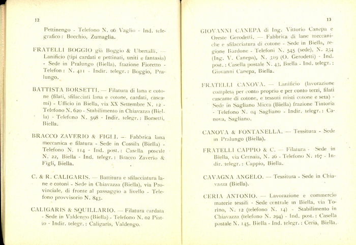 Elenco delle organizzazioni industriali e delle ditte associate (anno III° - 1924)