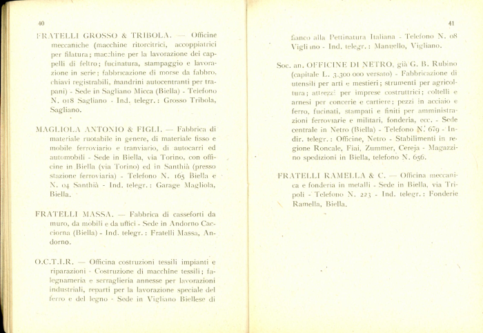 Elenco delle organizzazioni industriali e delle ditte associate (anno III° - 1924)