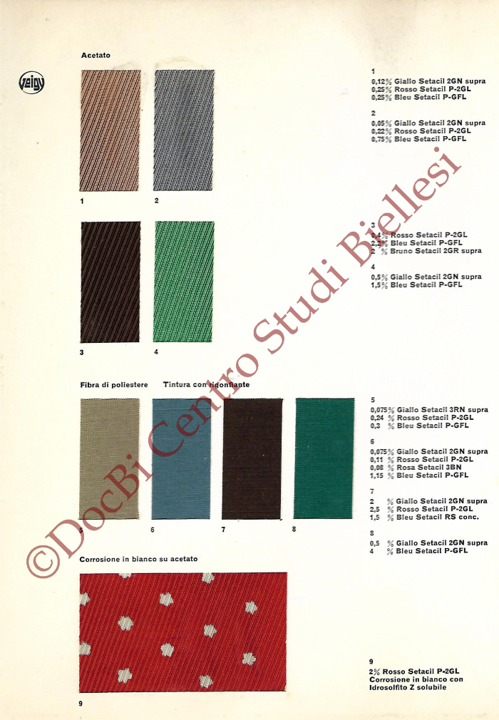 Rosso Setacil P-2GL
Bleu Setacil P-GFL