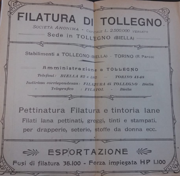 Pubblicità Filatura di Tollegno