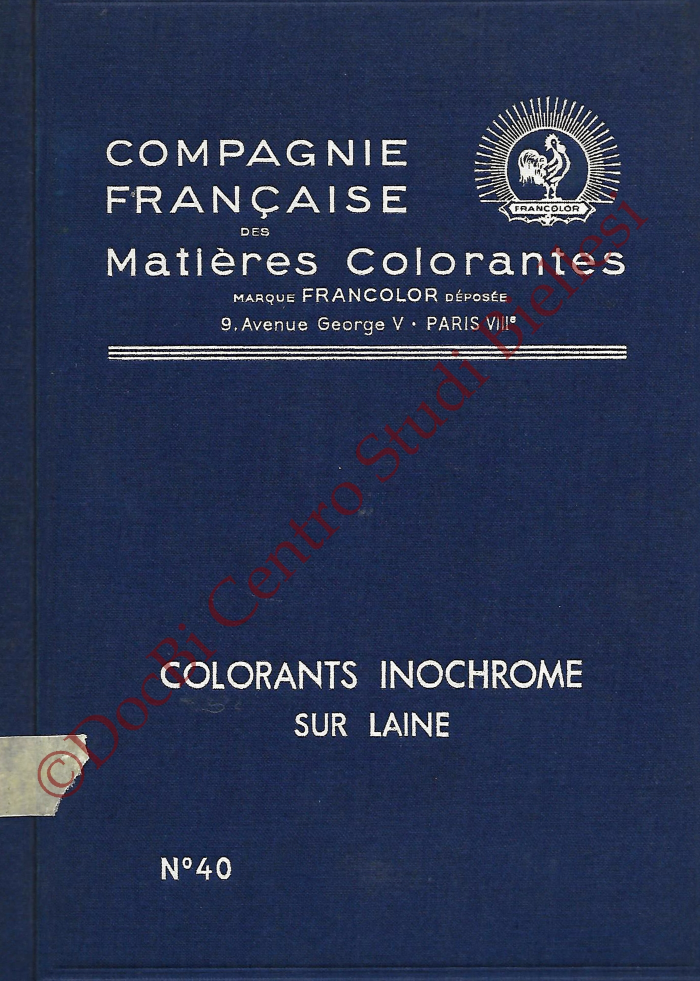 Colorants Inochrome sur laine