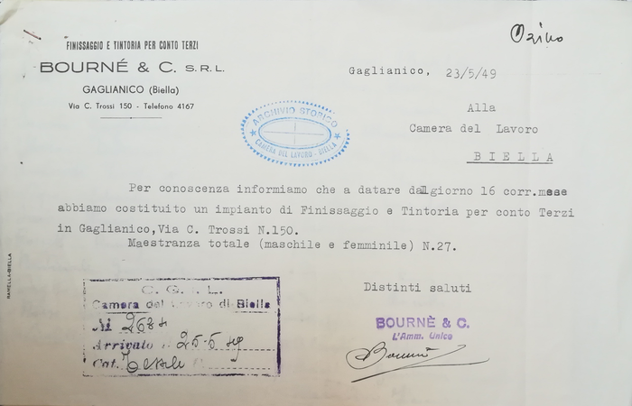 luogo di attività del soggetto produttore