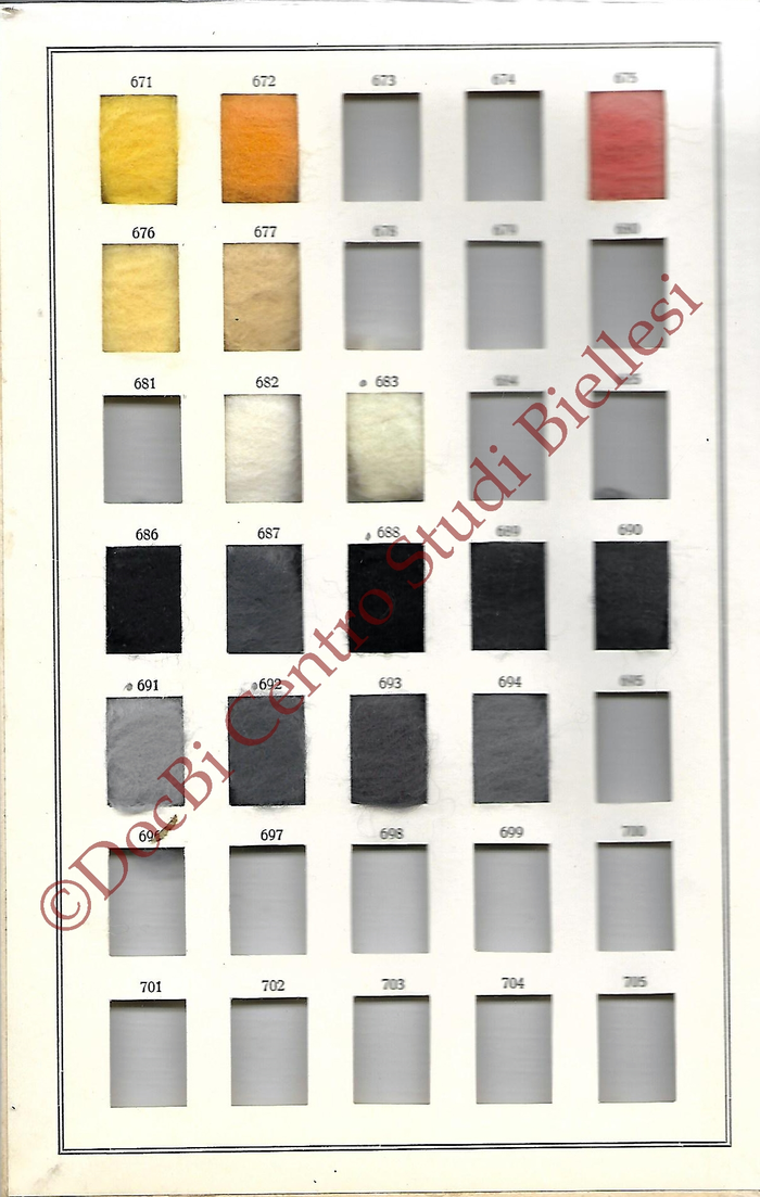 Fibra polipropilenica - cartella colori
