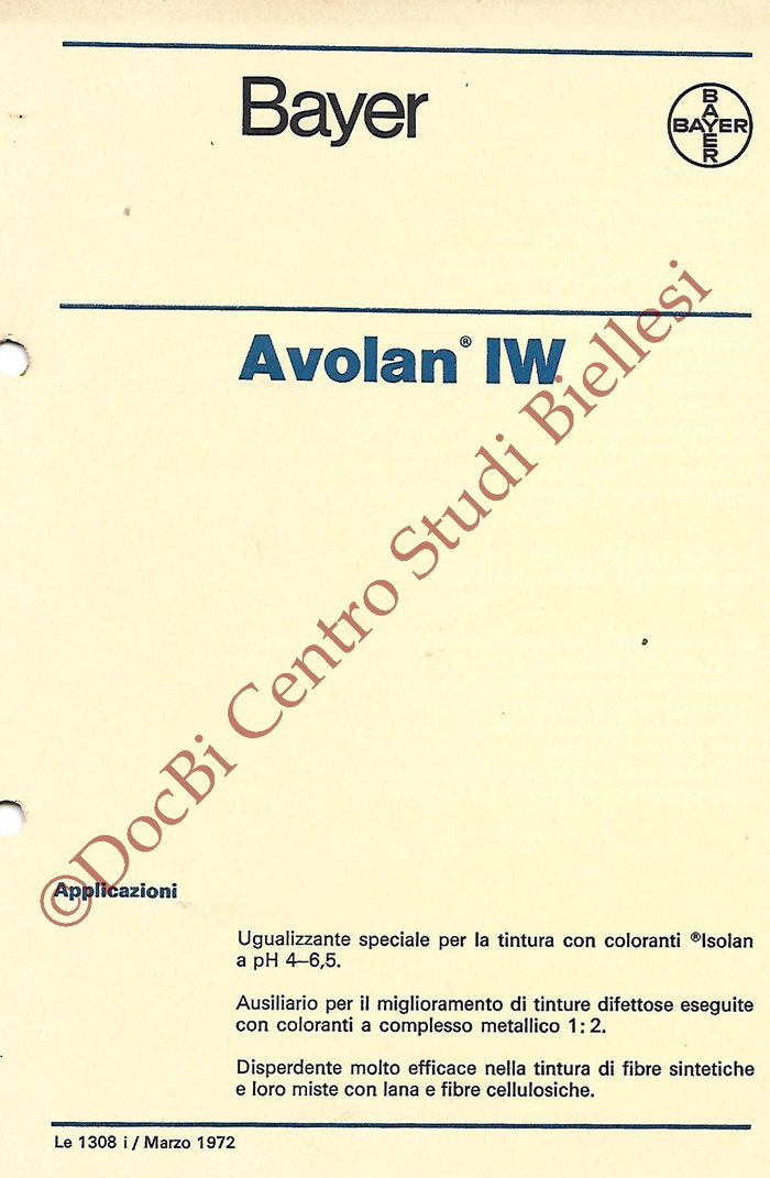 Fibra polipropilenica - cartella colori
