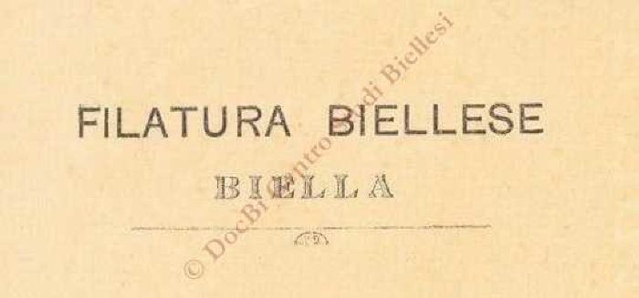 Carta intestata della Filatura Biellese