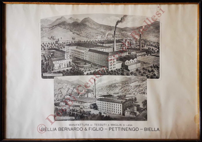 Quadro raffigurante i due stabilimenti dell'azienda