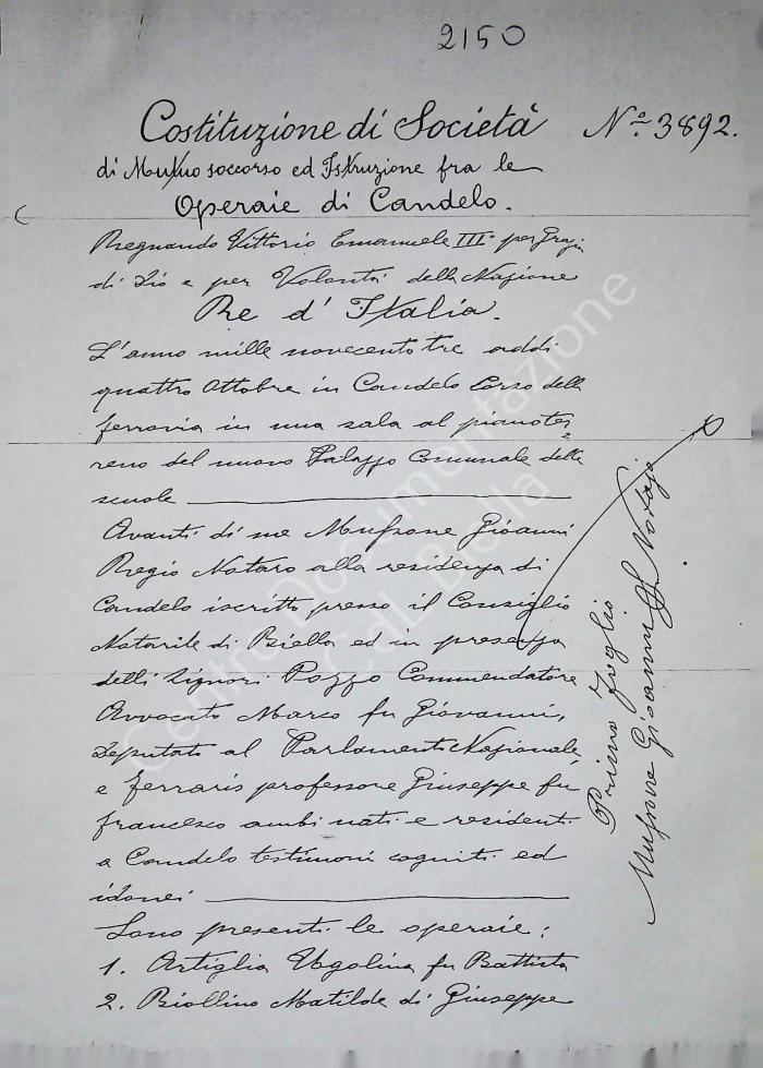 Società Operaia Mutuo Soccorso femminile di Candelo